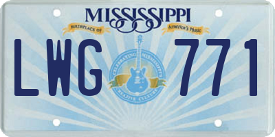 MS license plate LWG771