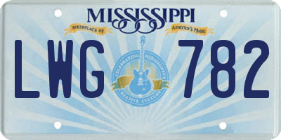 MS license plate LWG782