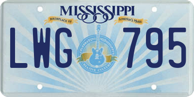 MS license plate LWG795