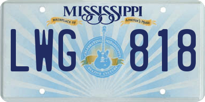 MS license plate LWG818