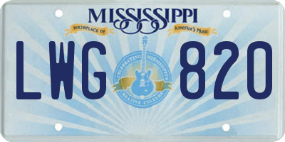 MS license plate LWG820