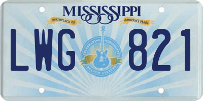 MS license plate LWG821
