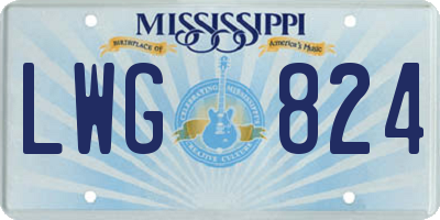 MS license plate LWG824