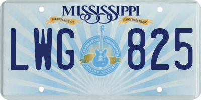 MS license plate LWG825