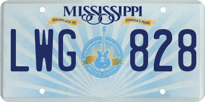 MS license plate LWG828