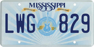 MS license plate LWG829