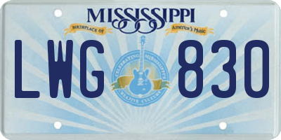 MS license plate LWG830