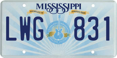 MS license plate LWG831