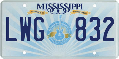 MS license plate LWG832