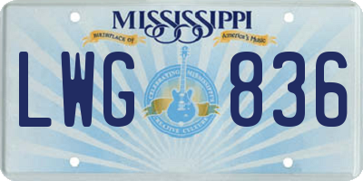 MS license plate LWG836