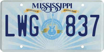 MS license plate LWG837