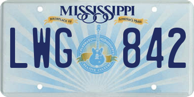 MS license plate LWG842