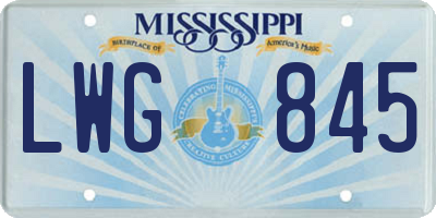 MS license plate LWG845
