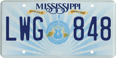 MS license plate LWG848