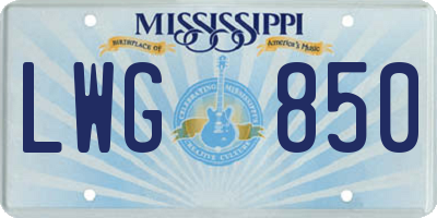 MS license plate LWG850