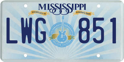 MS license plate LWG851