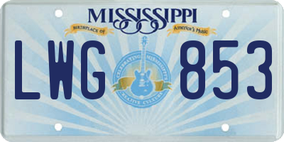 MS license plate LWG853
