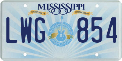 MS license plate LWG854