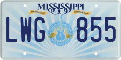 MS license plate LWG855
