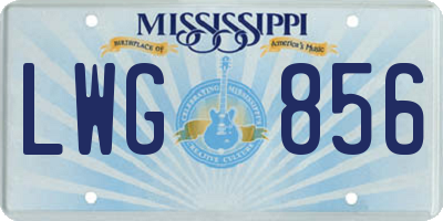 MS license plate LWG856