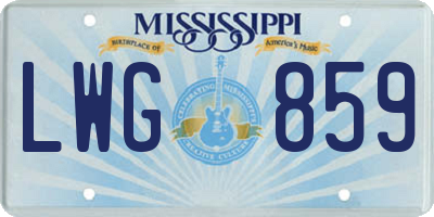 MS license plate LWG859