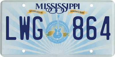 MS license plate LWG864