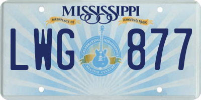 MS license plate LWG877
