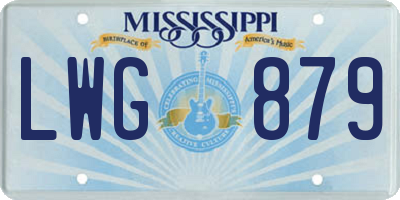 MS license plate LWG879