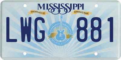 MS license plate LWG881