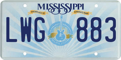 MS license plate LWG883