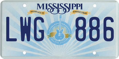 MS license plate LWG886