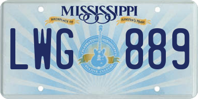 MS license plate LWG889