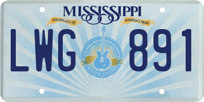 MS license plate LWG891