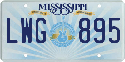 MS license plate LWG895
