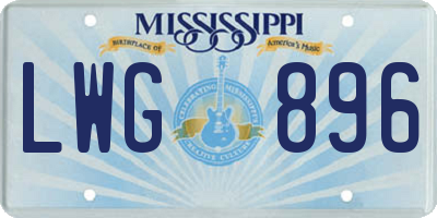MS license plate LWG896