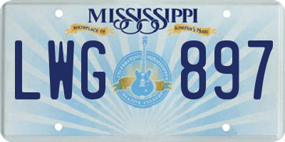 MS license plate LWG897
