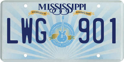 MS license plate LWG901