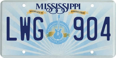 MS license plate LWG904