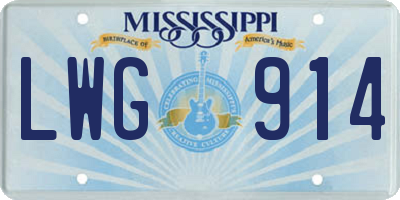 MS license plate LWG914