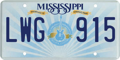 MS license plate LWG915