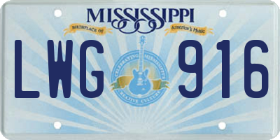 MS license plate LWG916