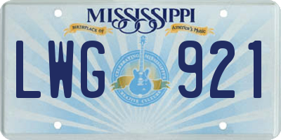 MS license plate LWG921