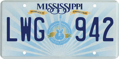 MS license plate LWG942