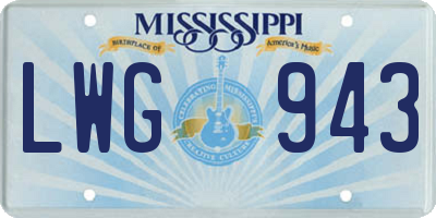 MS license plate LWG943