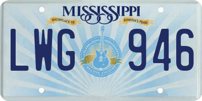 MS license plate LWG946