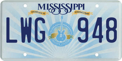MS license plate LWG948