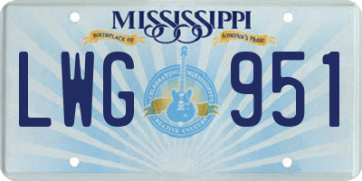 MS license plate LWG951