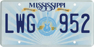 MS license plate LWG952
