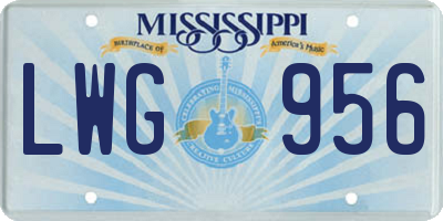 MS license plate LWG956