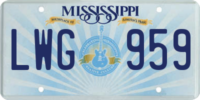 MS license plate LWG959